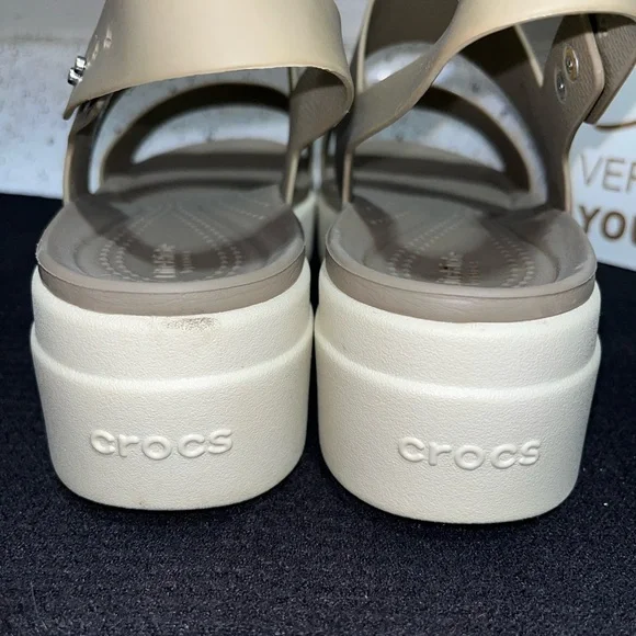 Crocs Women’s Platform Sandal in Dark Beige - Picture 7 of 11
